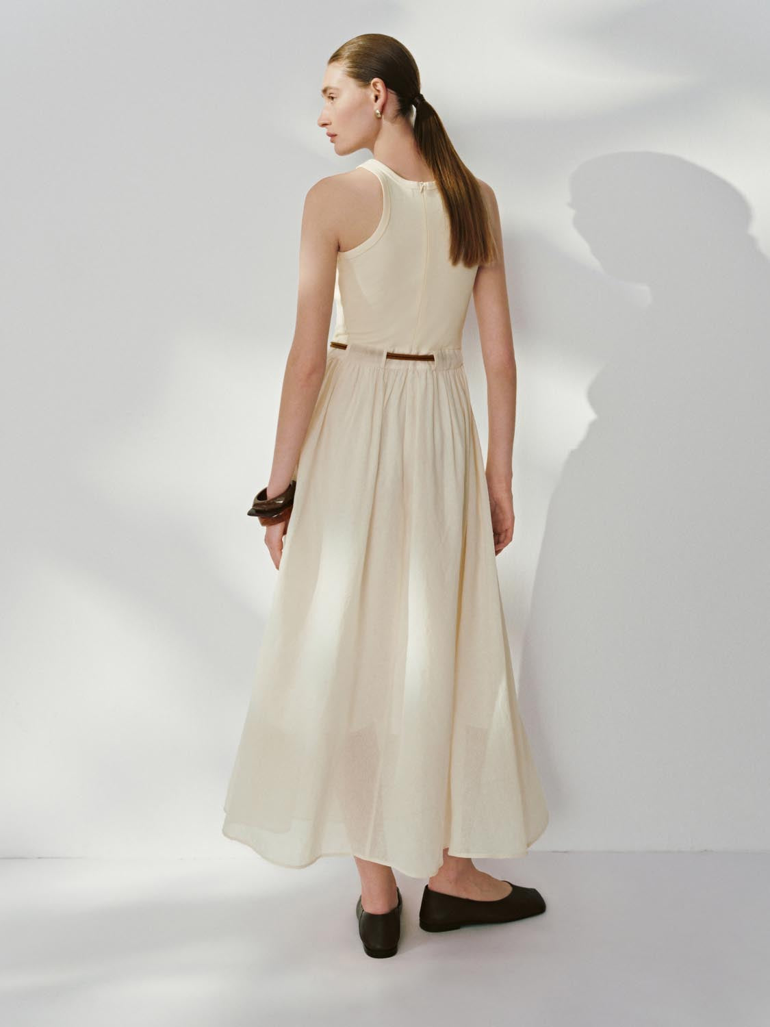 Belted Sleeveless Maxi Dresses