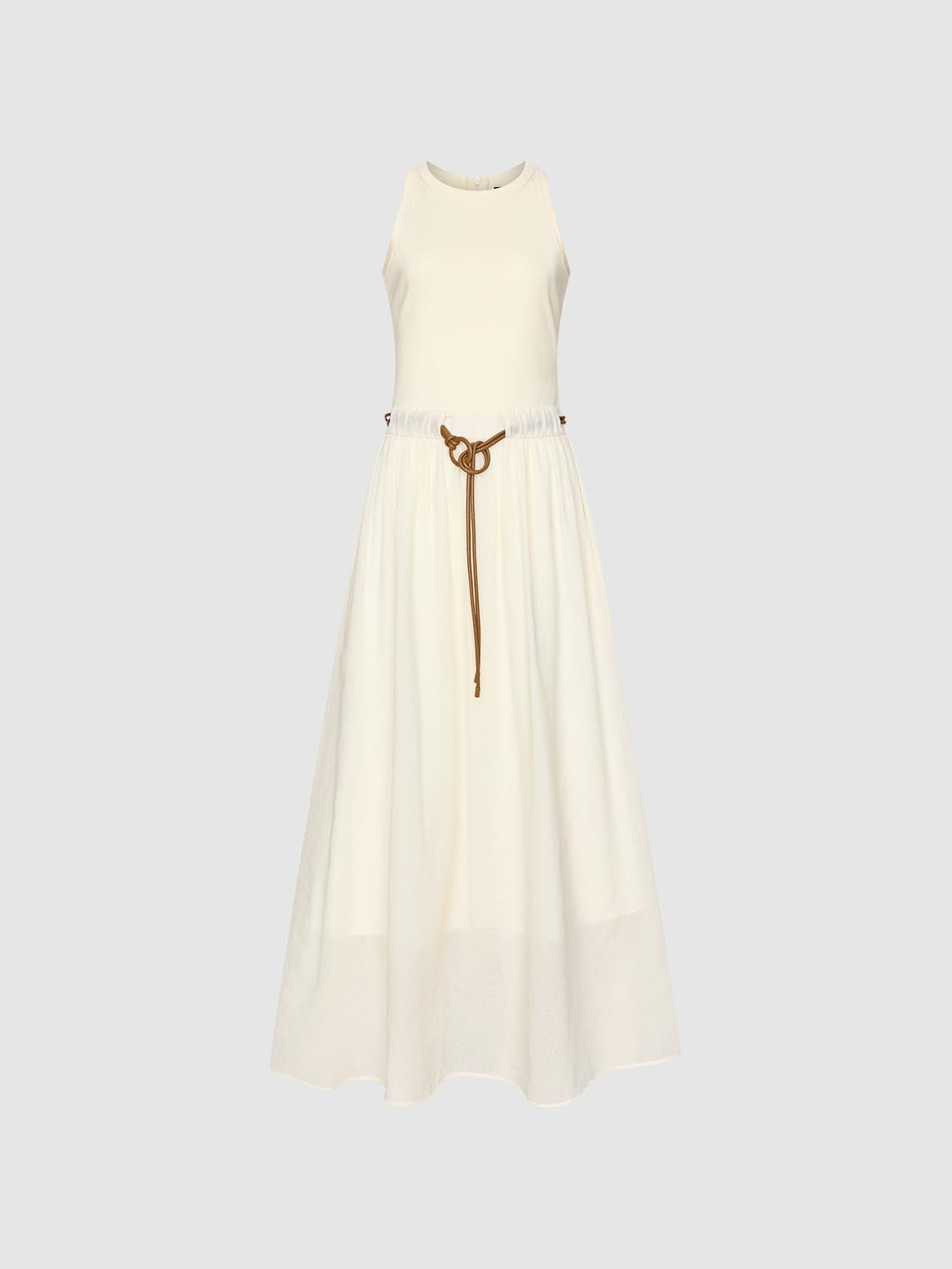 Belted Sleeveless Maxi Dresses