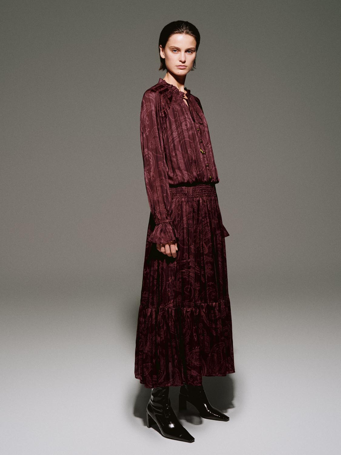 Ruffle Floral Skater Maxi Dresses