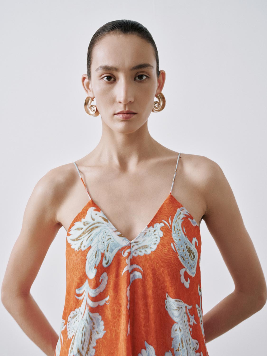 Strappy Floral Intarsia A-Line Midi Dresses