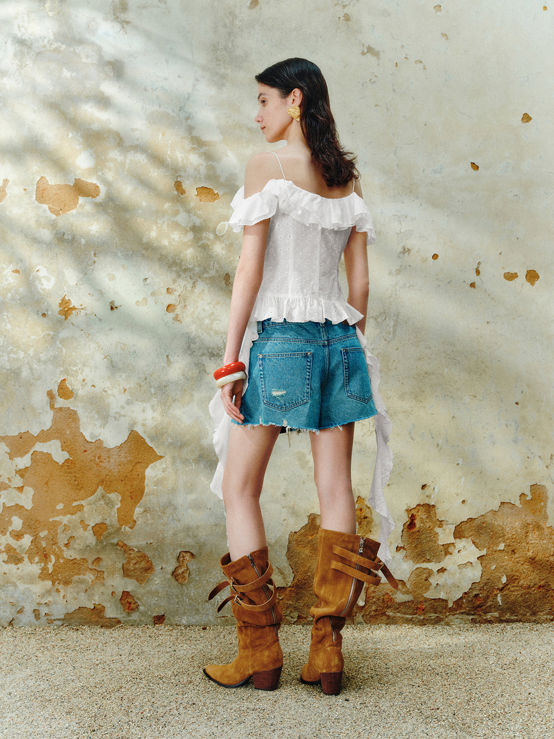 Ripped Denim Shorts