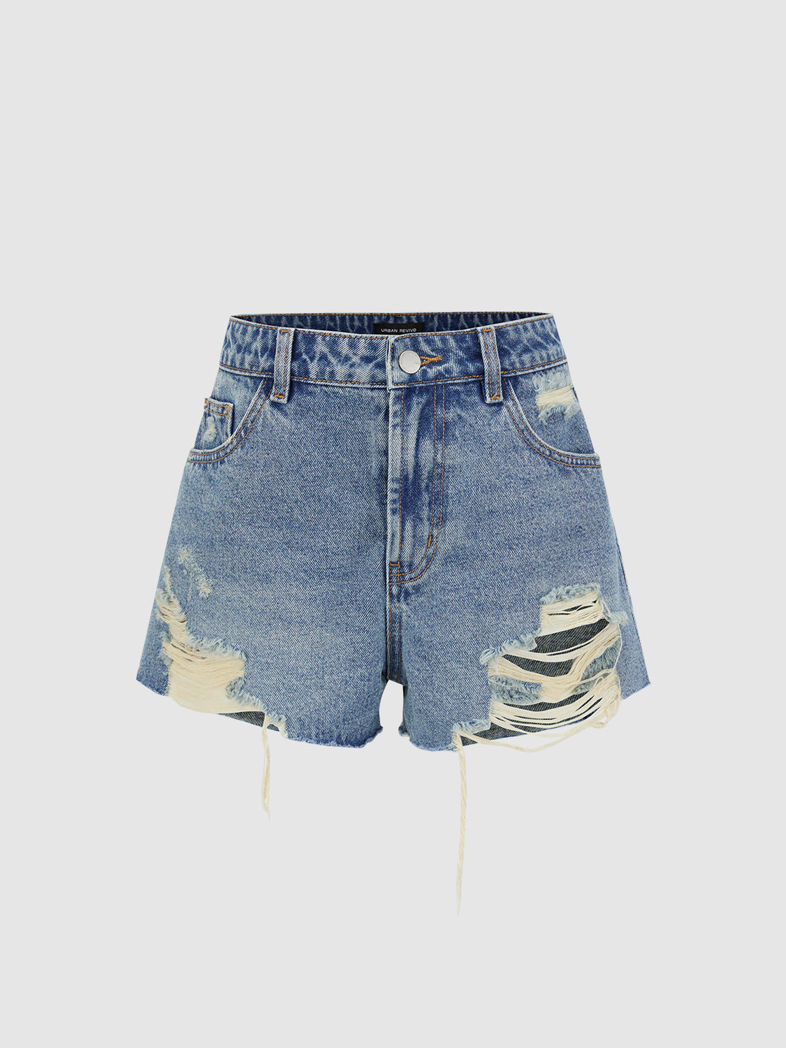 Ripped Denim Shorts
