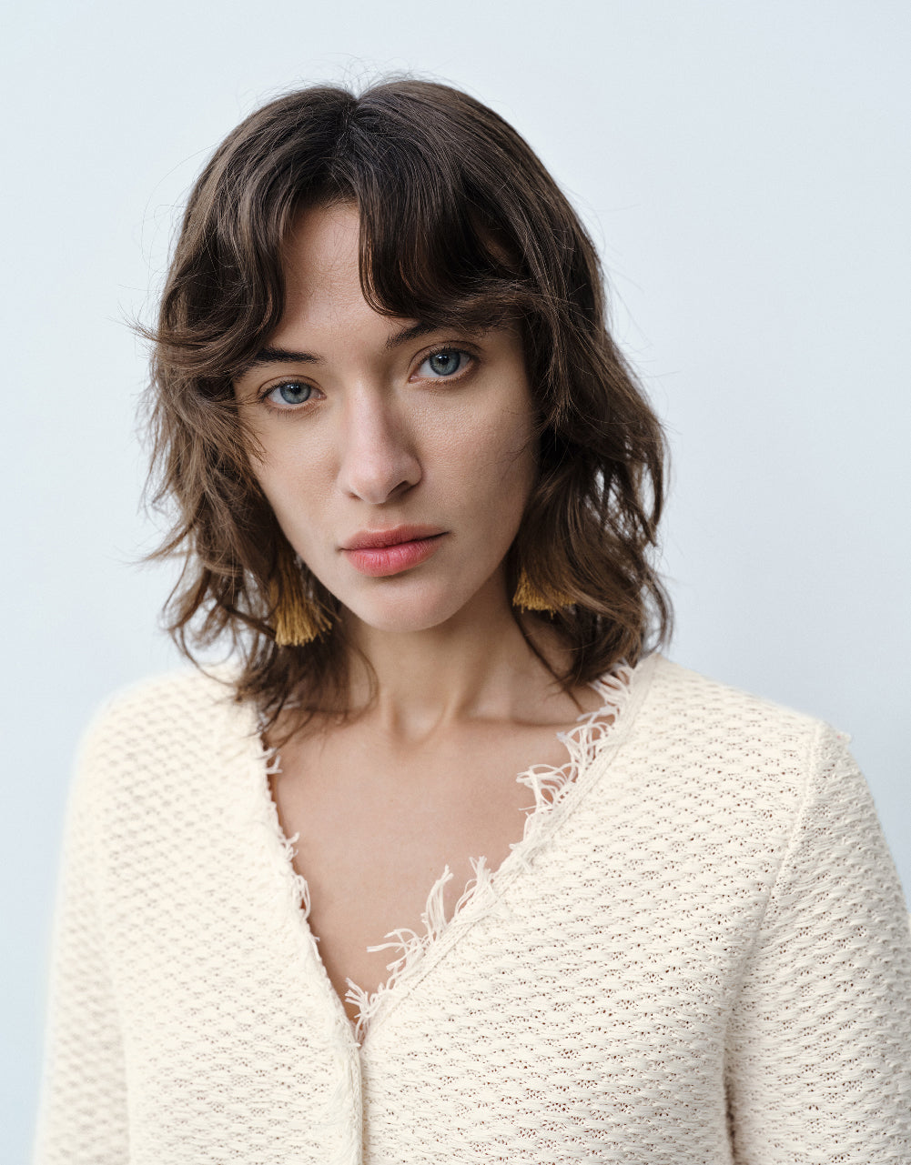 Knitted Cardigan With Fake Pockets