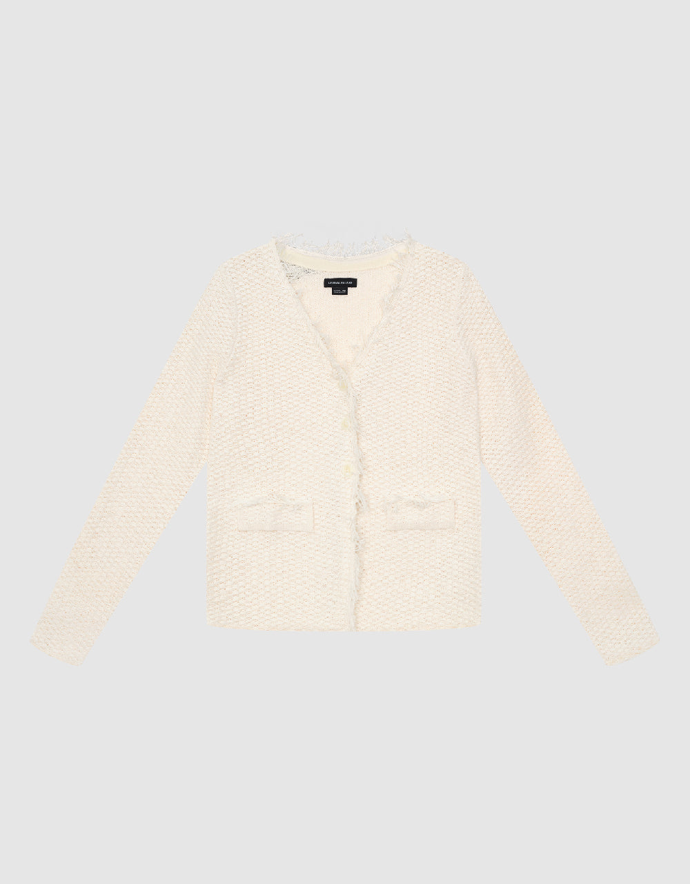 Knitted Cardigan With Fake Pockets
