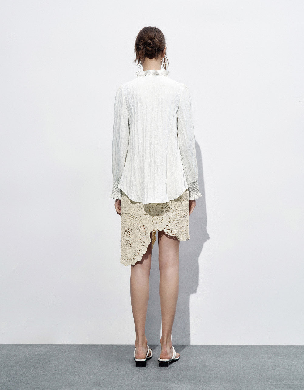 Asymmetric Crochet Knitted Skirt