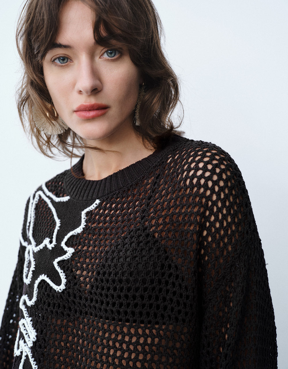 Pointelle Knitted T-Shirt