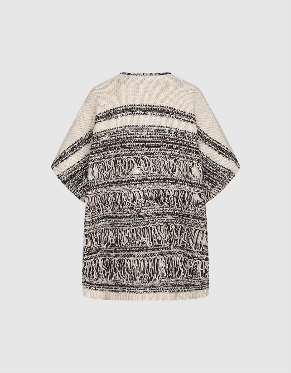 Furry V-Neck poncho