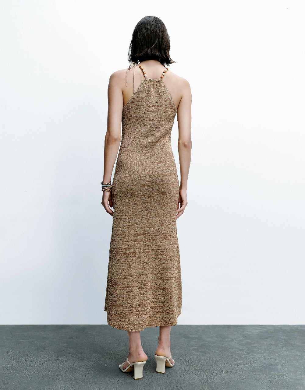 Halter Neck Knitted Maxi Dress