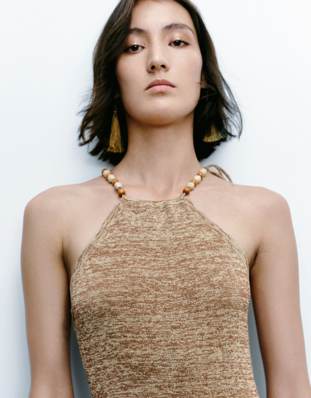 Halter Neck Knitted Maxi Dress