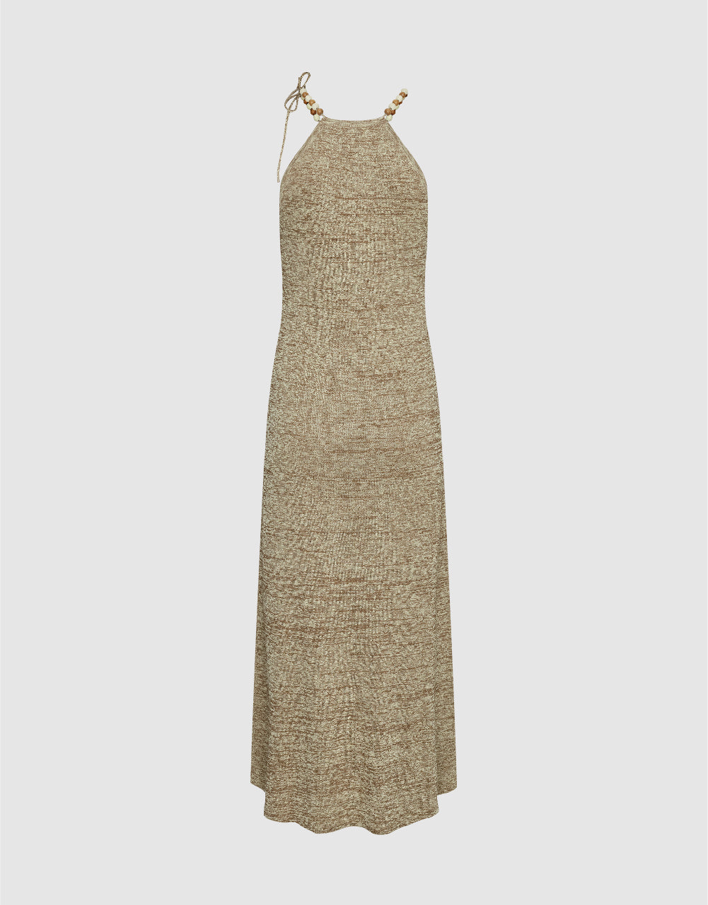 Halter Neck Knitted Maxi Dress