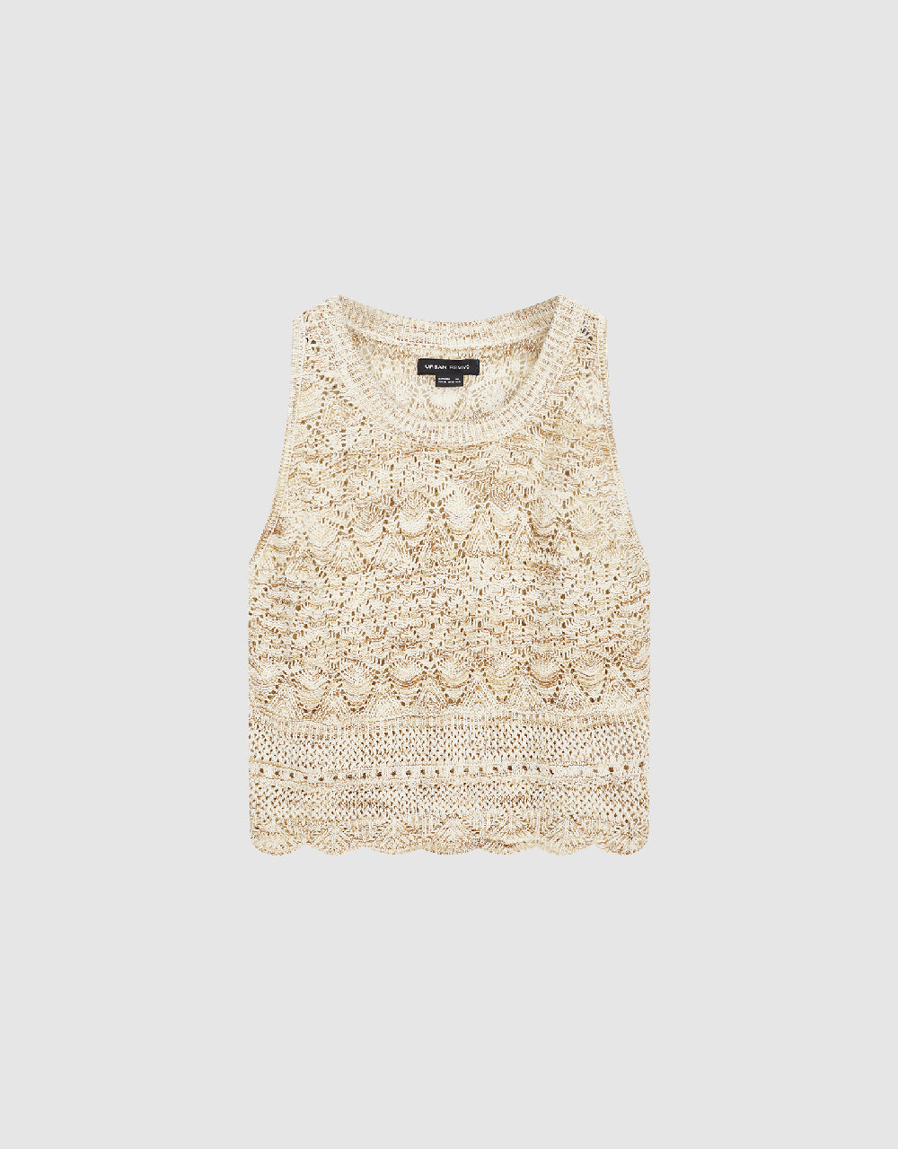 Crochet Crew Neck Knitted Tank Top