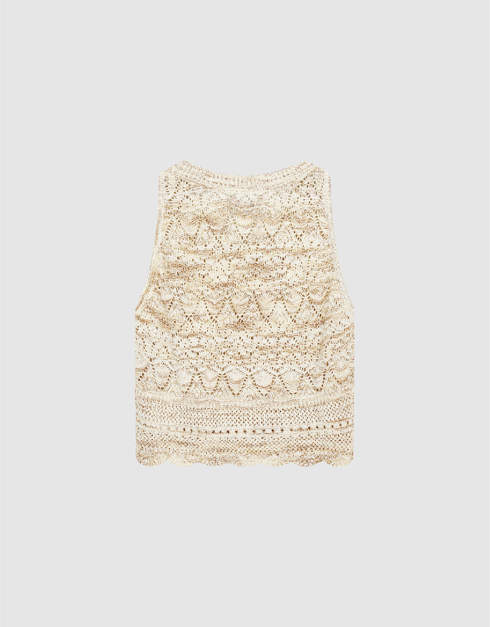 Crochet Crew Neck Knitted Tank Top