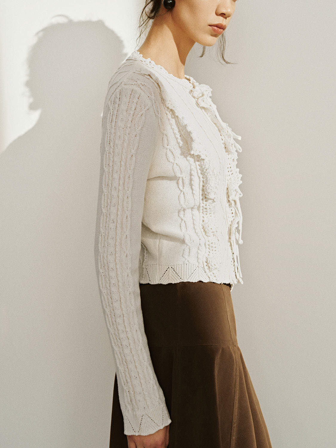 Lace Up Front Knitted Cardigans