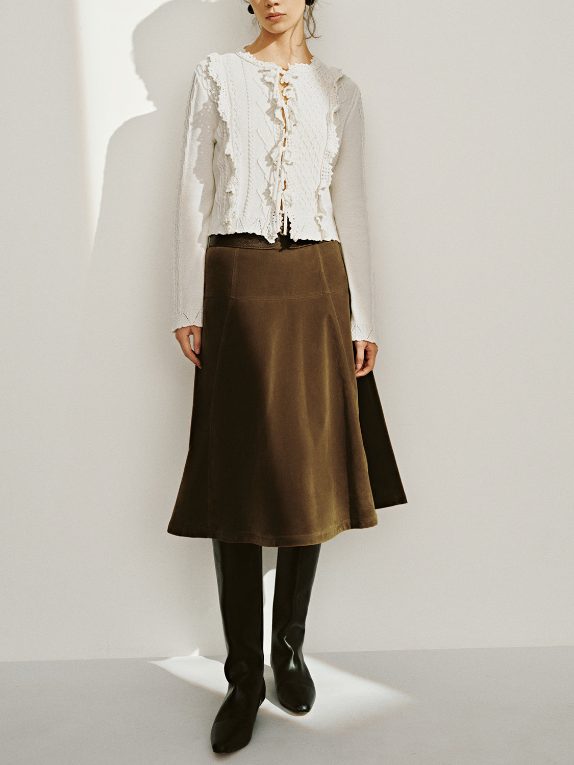 Lace Up Front Knitted Cardigans
