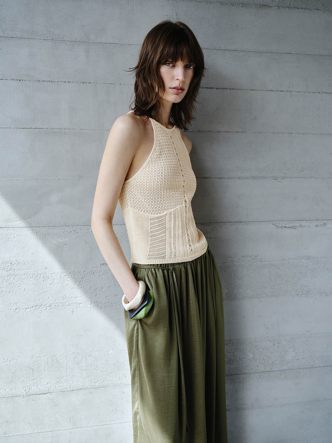 Lace Knitted Sleeveless T-Shirts