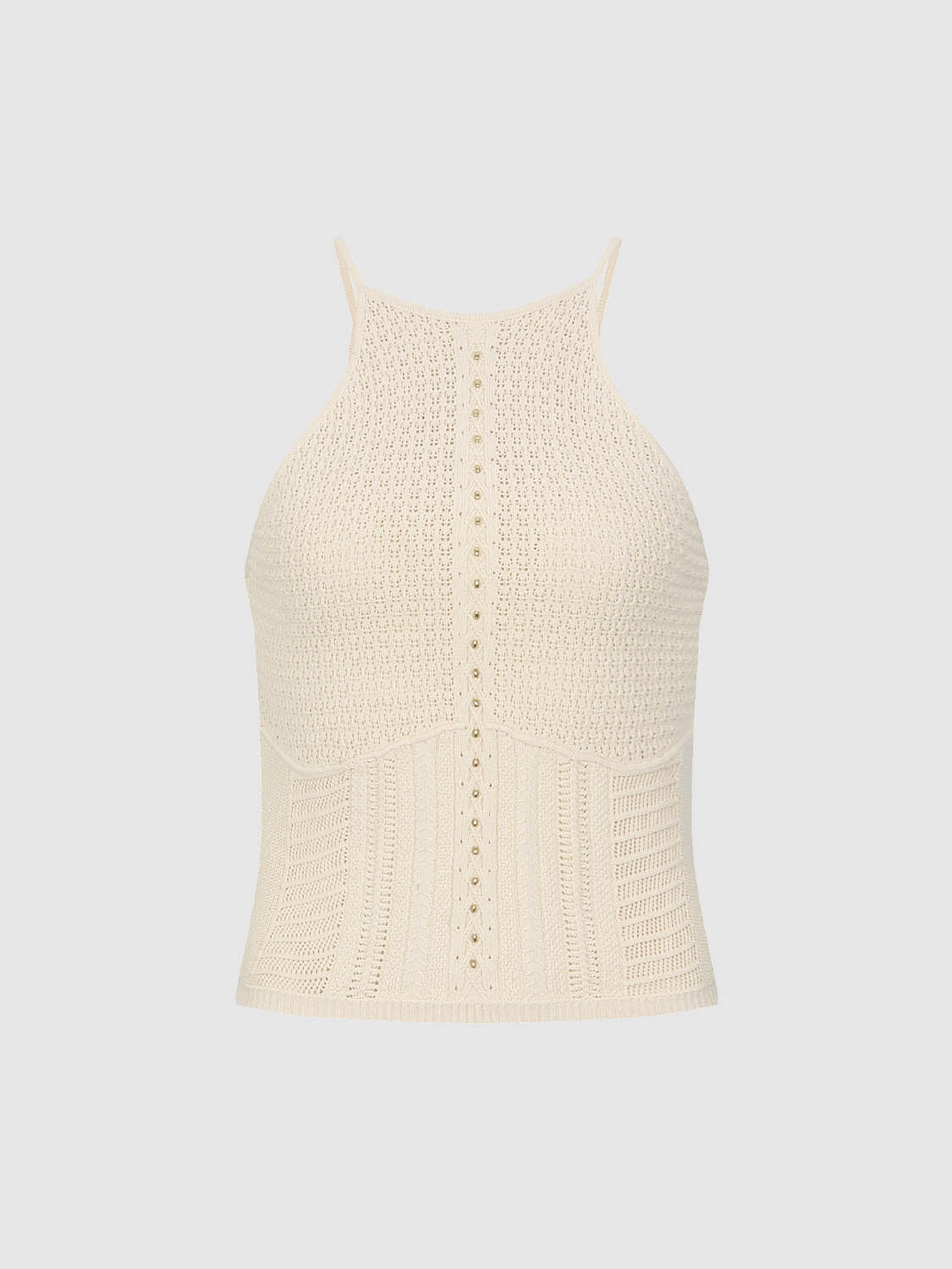 Lace Knitted Sleeveless T-Shirts
