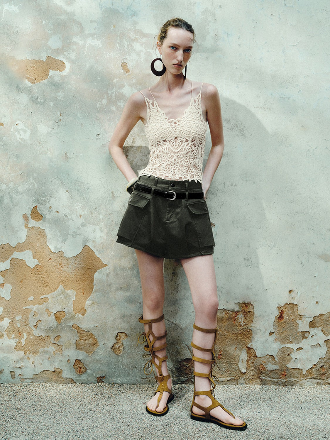 Lace Knitted Cami Tops