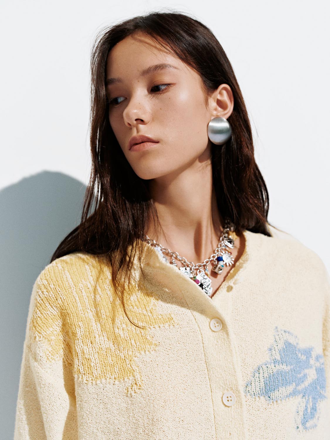 Print Button Up Knitted Cardigans