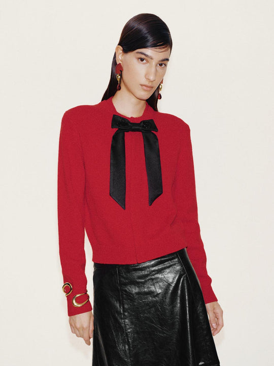 Bow Detail Knitted Cardigans