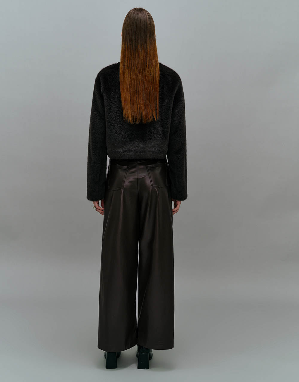 Zipper Front Furry Coat