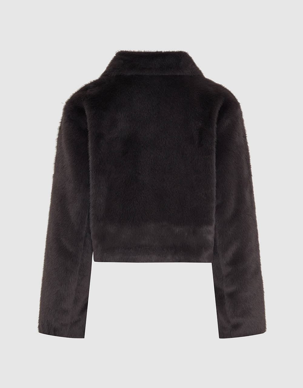 Zipper Front Furry Coat