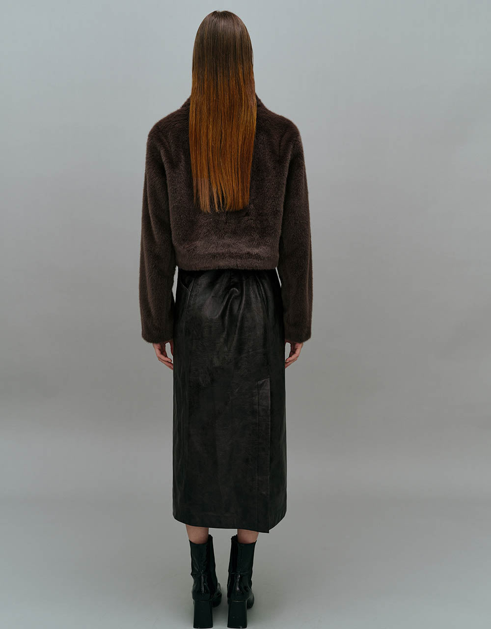 Zipper Front Furry Coat
