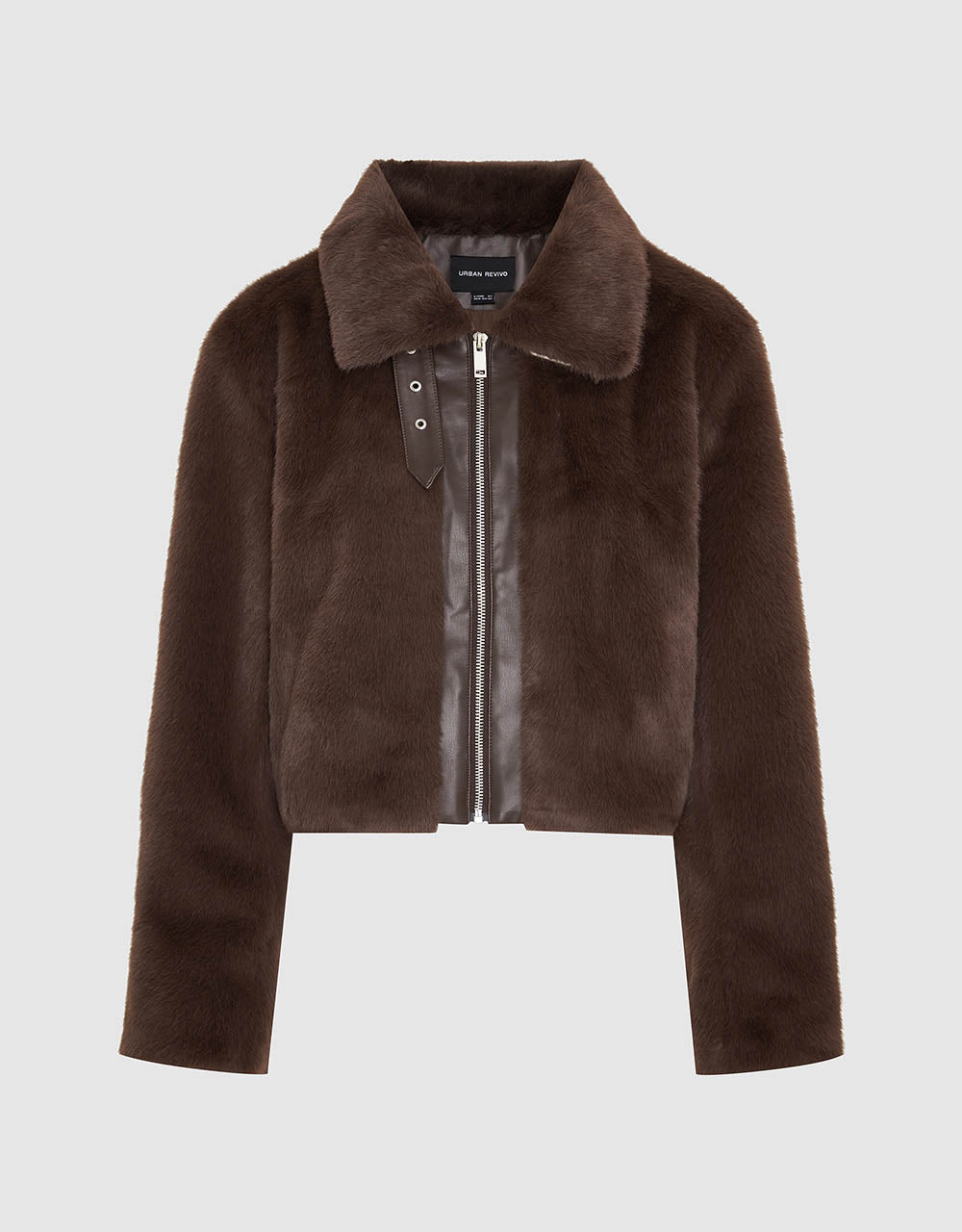 Zipper Front Furry Coat