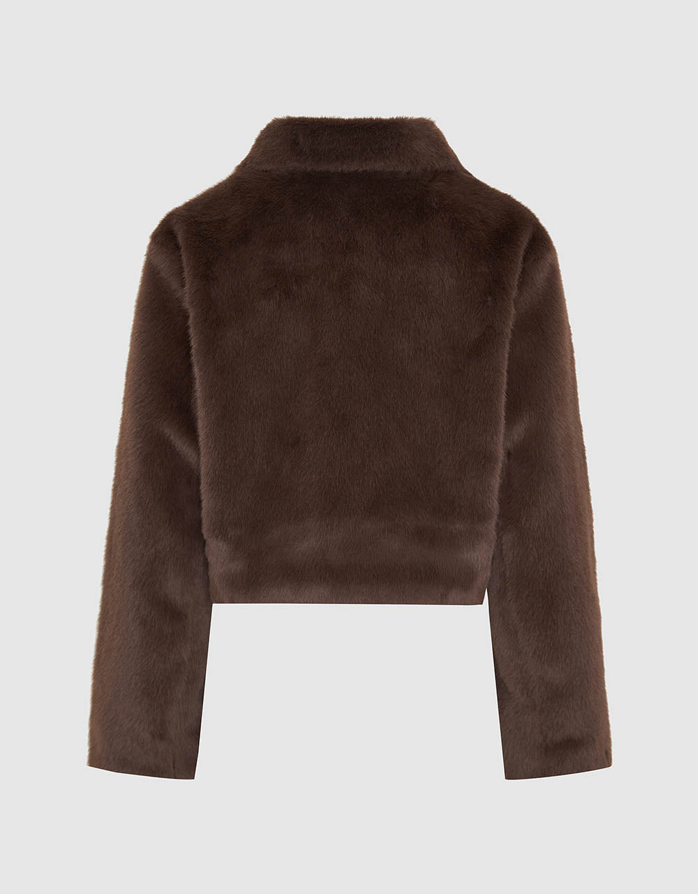 Zipper Front Furry Coat