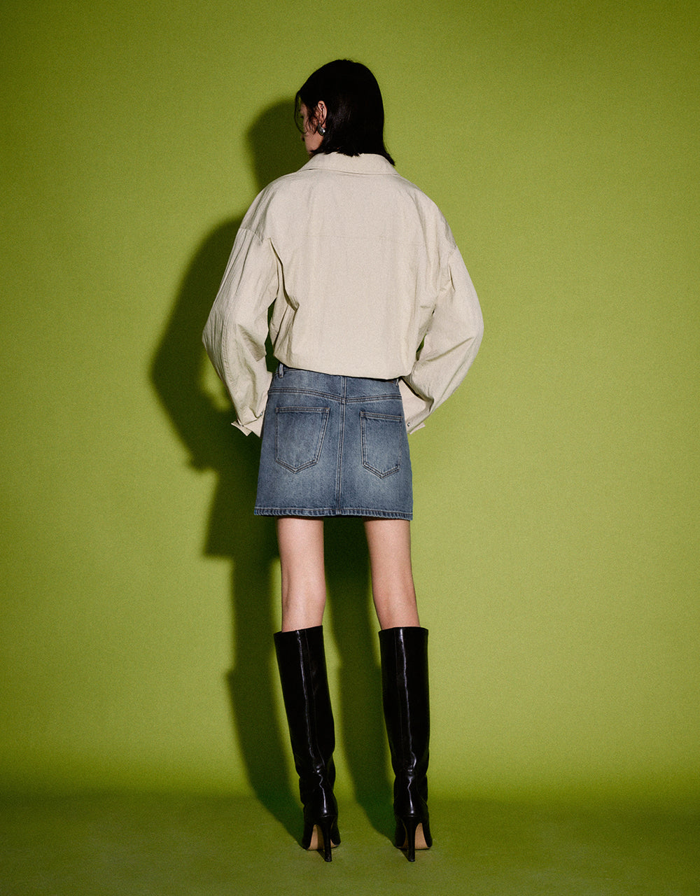 Zipper Front Lapel Jacket