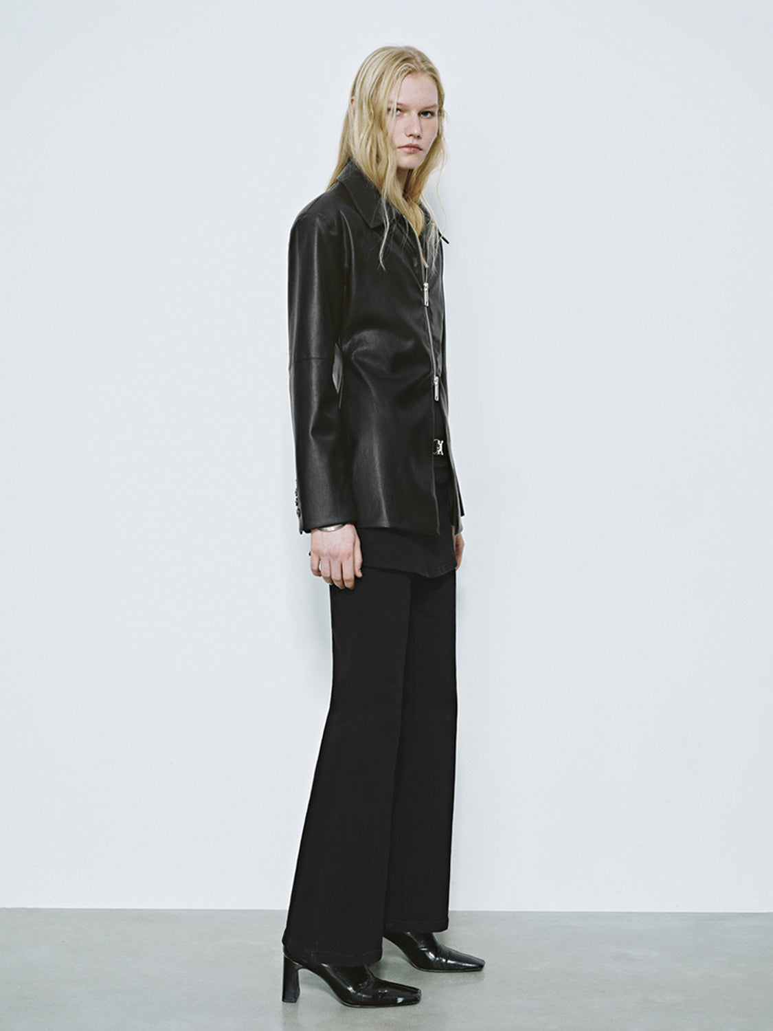 Zip Up Front Vegan Leather Jackets