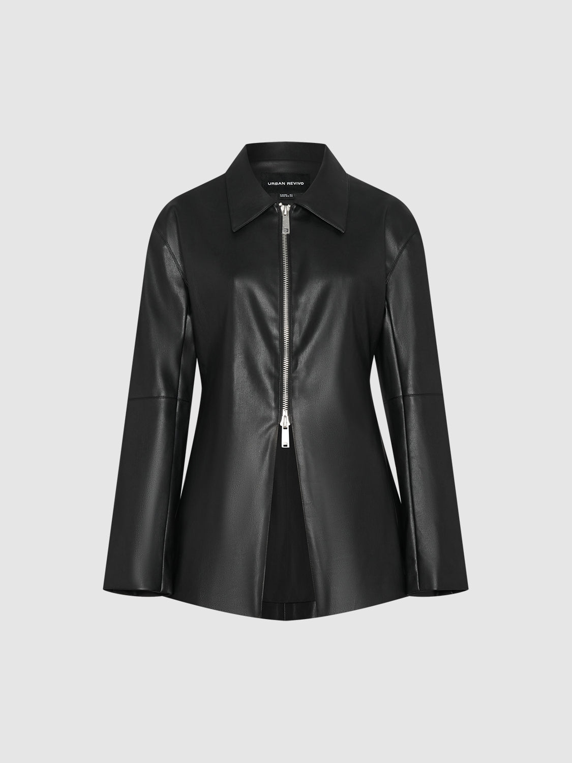 Zip Up Front Vegan Leather Jackets