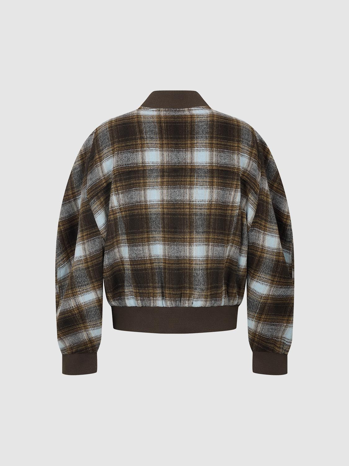 Zip Up Loose Check Jackets