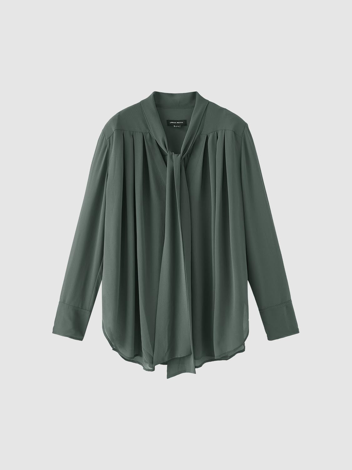 Scarf Décor Long Sleeve Shirts