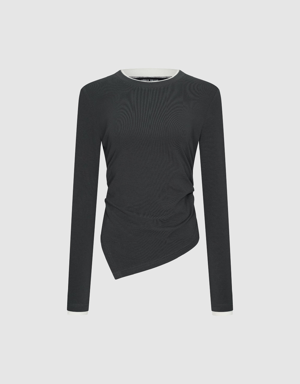 Asymmetric Crew Neck Straight T-Shirt