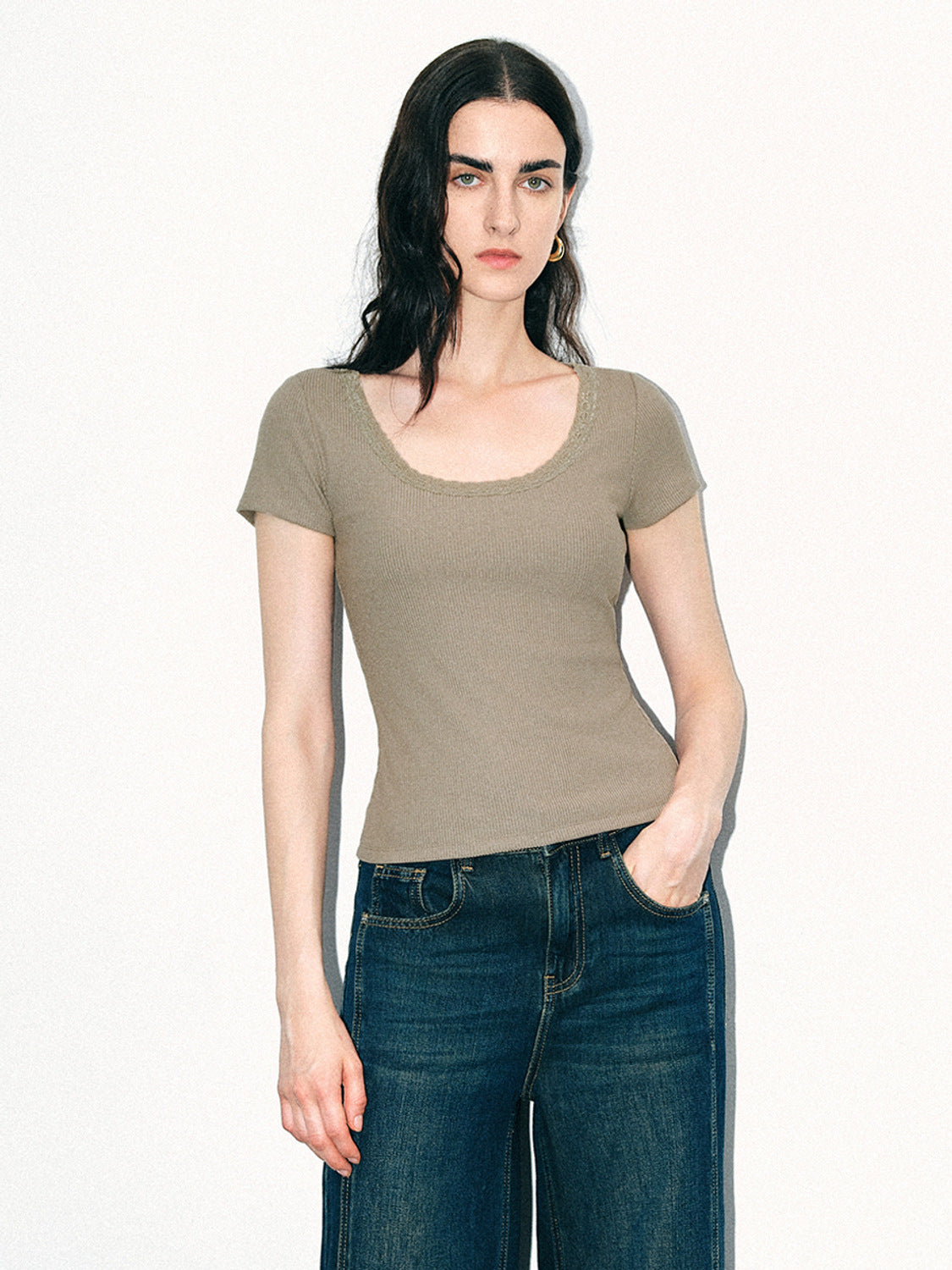 U Neck Skinny T-Shirt
