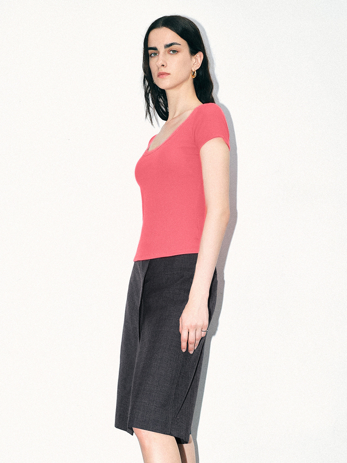 U Neck Skinny T-Shirt
