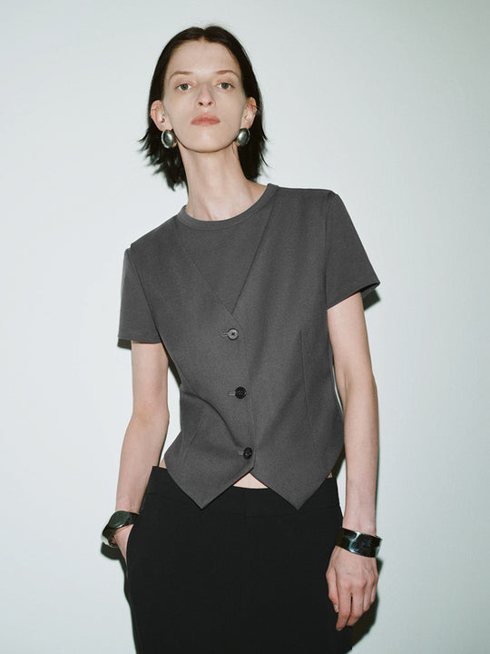 2 In 1 Skinny T-Shirt