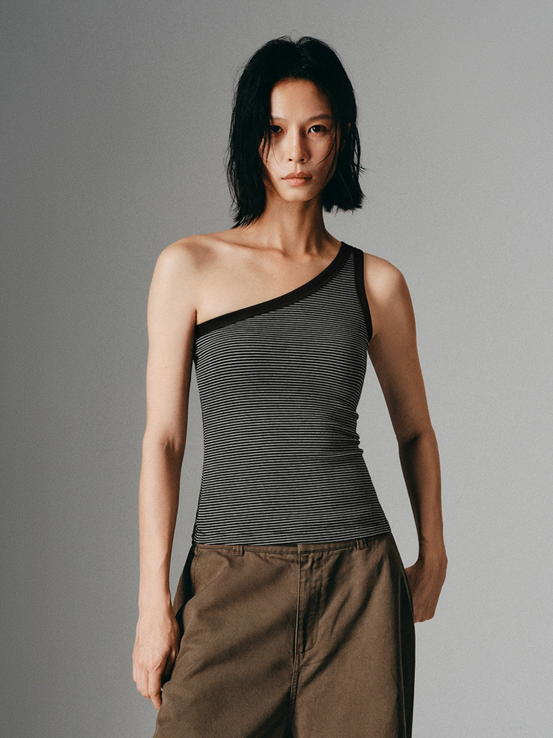 One Shoulder Tank Tops