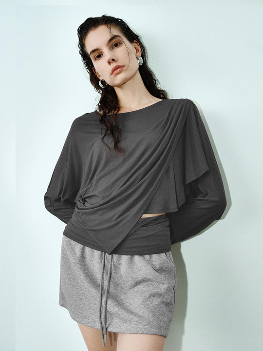 Ruched Long Sleeve T-Shirts