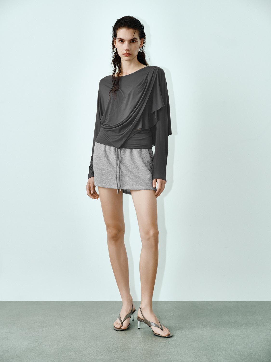 Ruched Long Sleeve T-Shirts