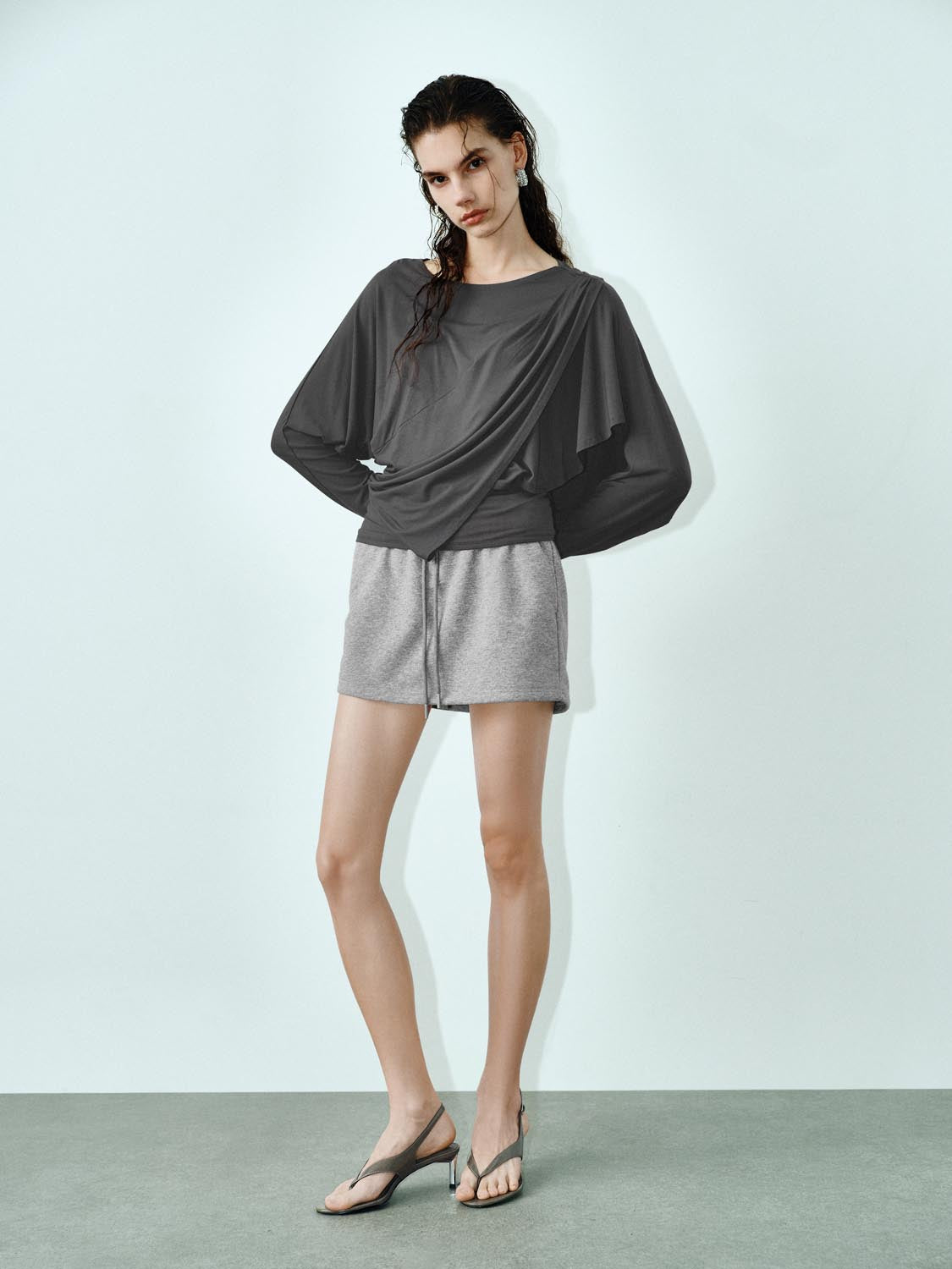 Ruched Long Sleeve T-Shirts