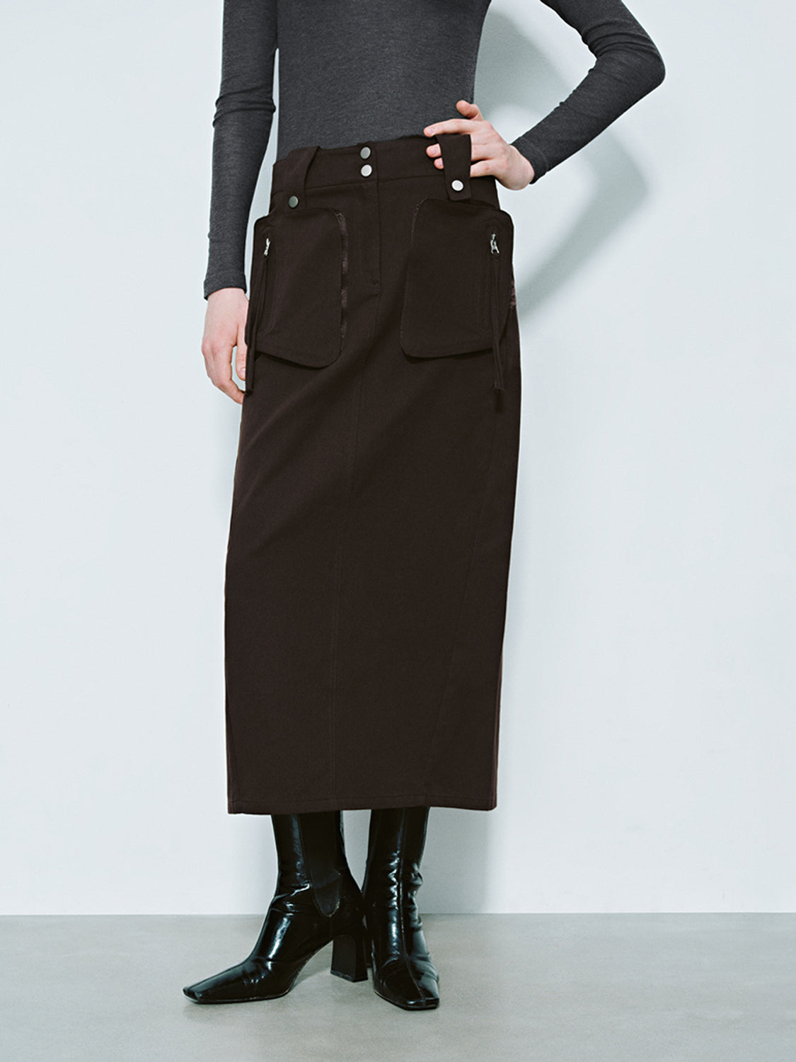 Patch Pocket Straight Skirts