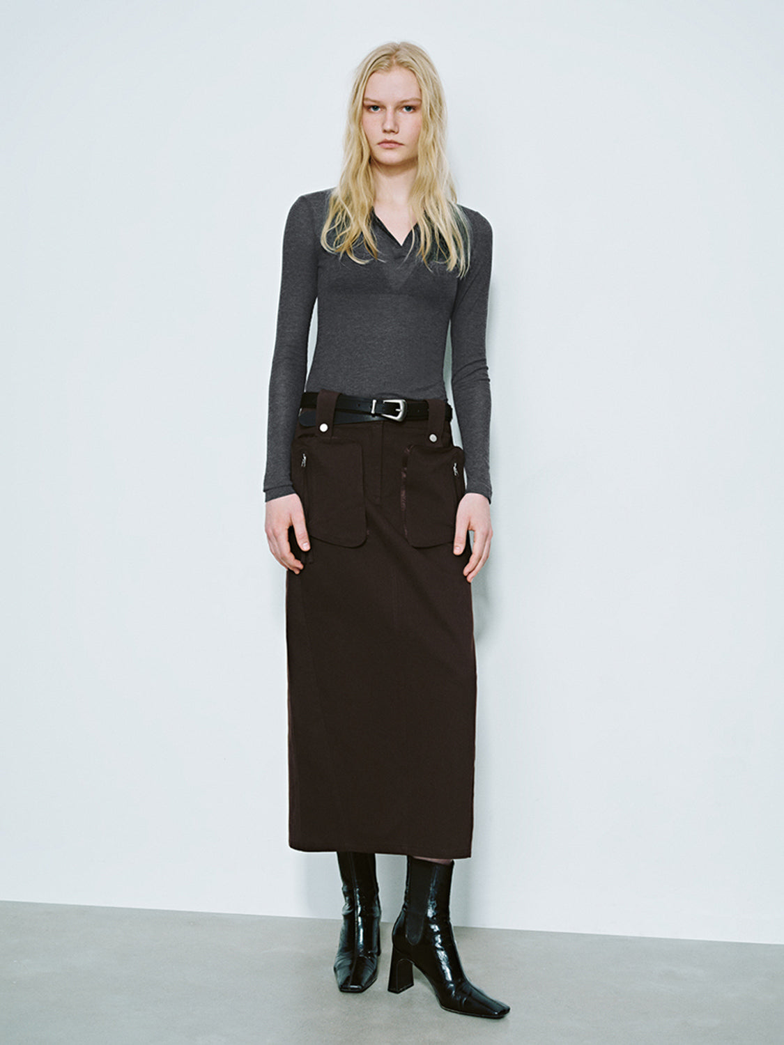 Patch Pocket Straight Skirts