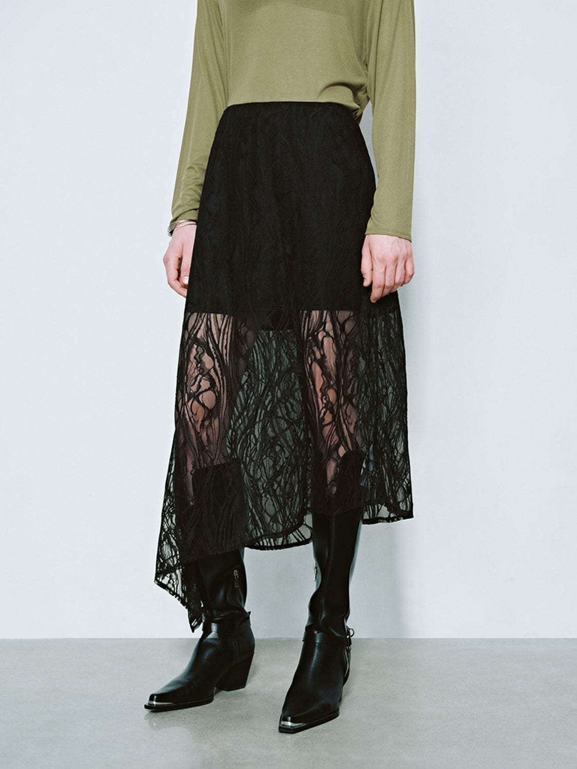 Lace Overlay A-Line Skirts