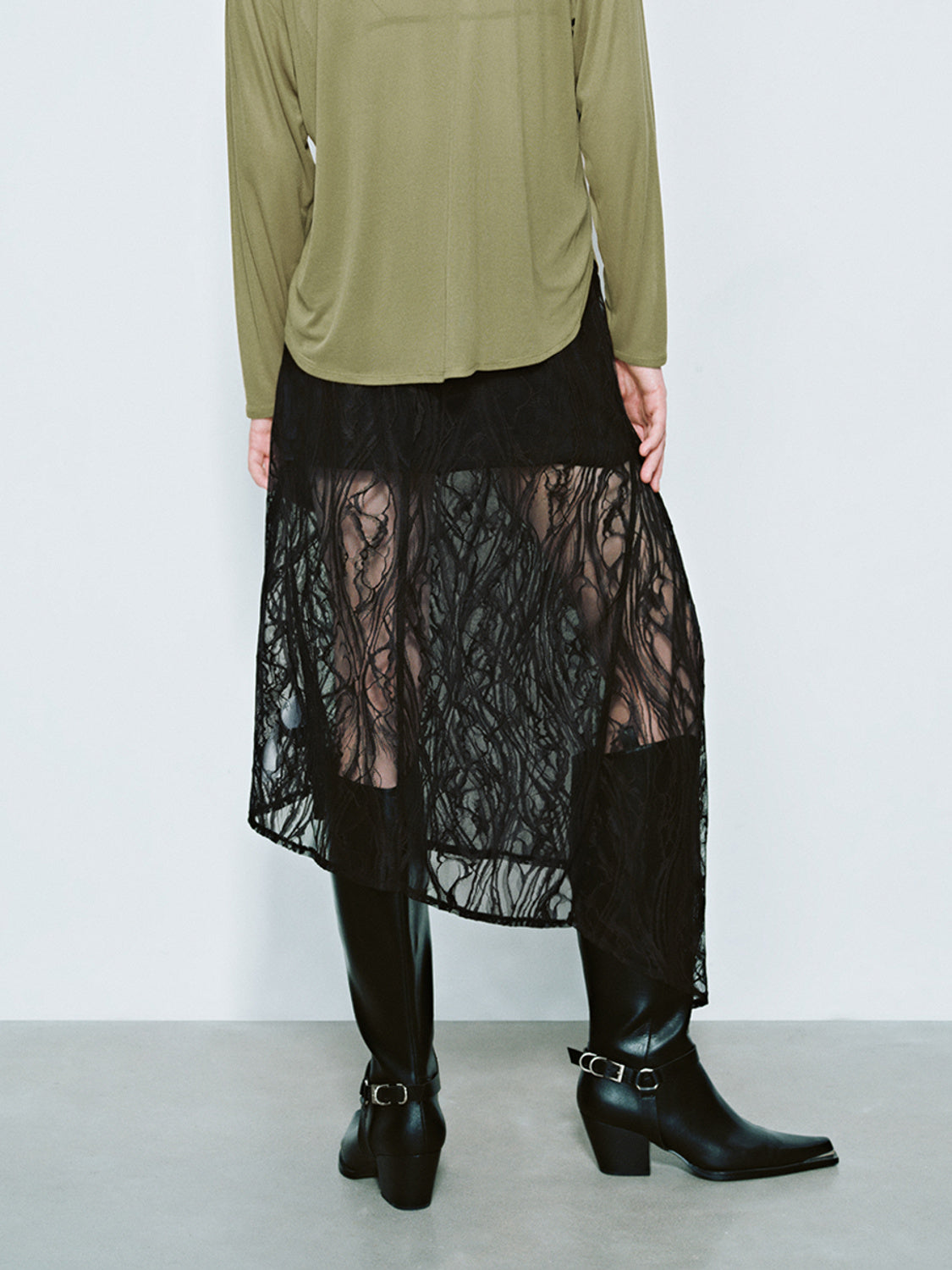 Lace Overlay A-Line Skirts