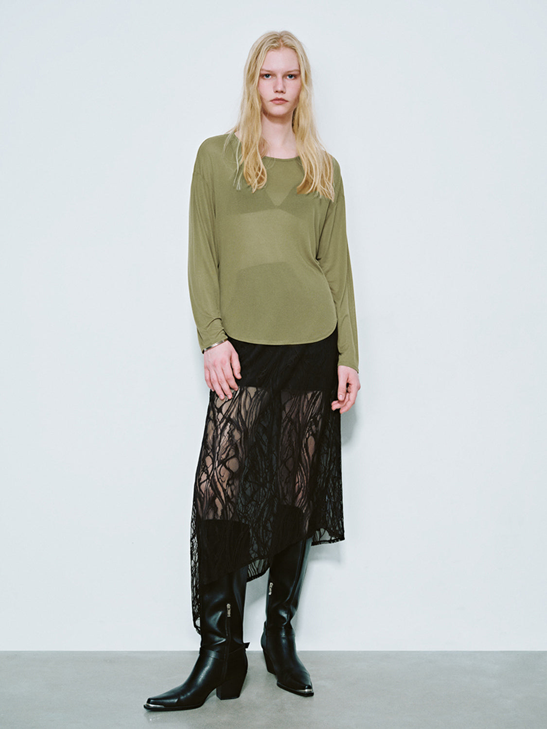 Lace Overlay A-Line Skirts