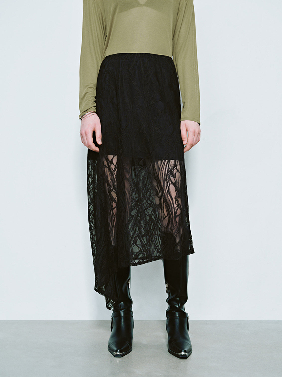 Lace Overlay A-Line Skirts