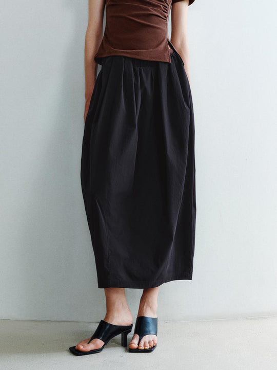 Belted Balloon Midi Skirts