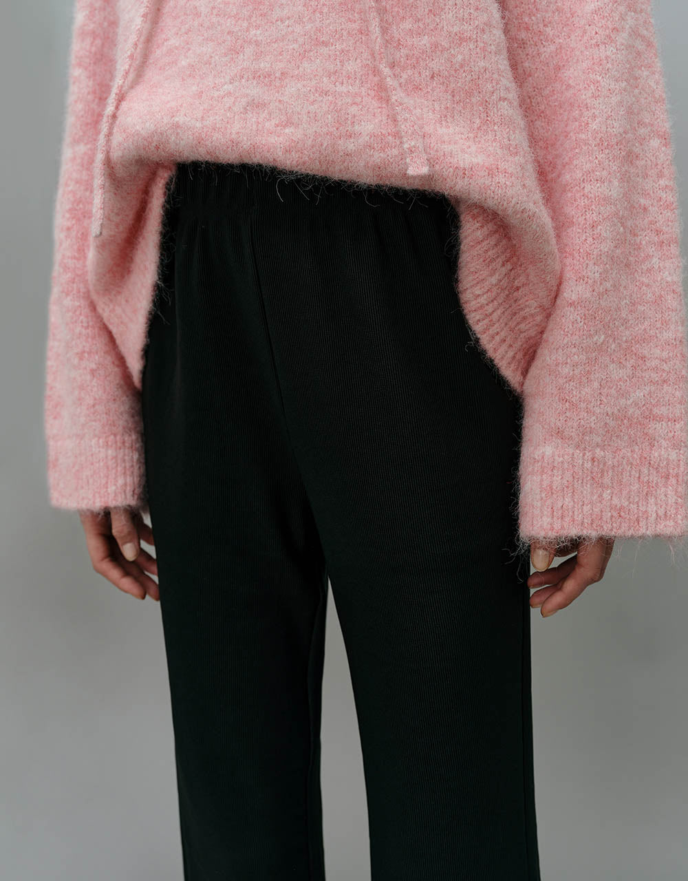 Elastic Waist Knitted Wide-Leg Pants