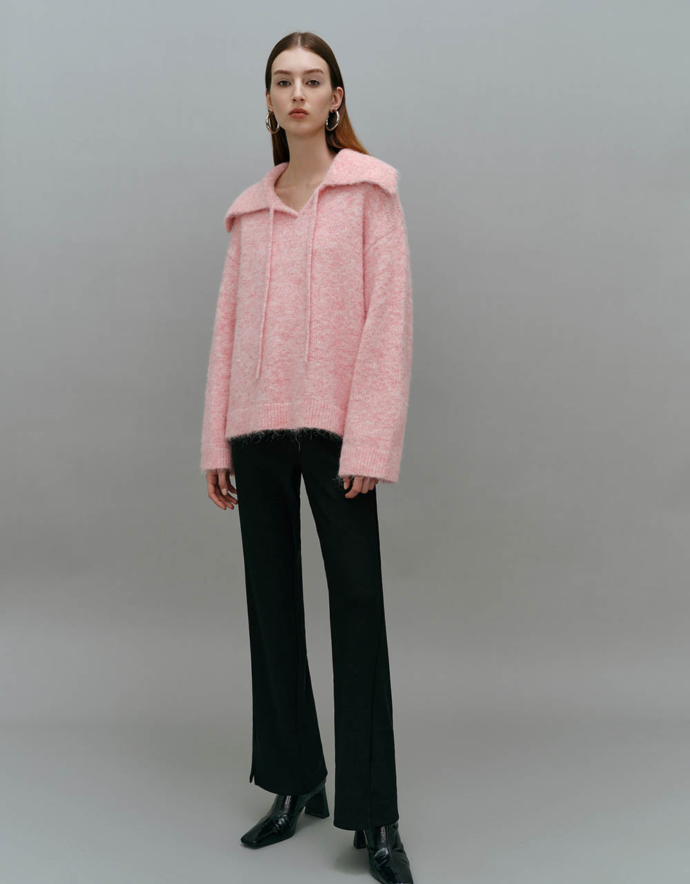 Elastic Waist Knitted Wide-Leg Pants